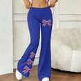 thumbnail image 2 of Levmjia Women Flared Pants Casual Printed Yoga Pants High Waist Wide Leg Soft Stretchy Trousers With Pockets Comfortable Workout Running Athletic Wear, 2 of 7