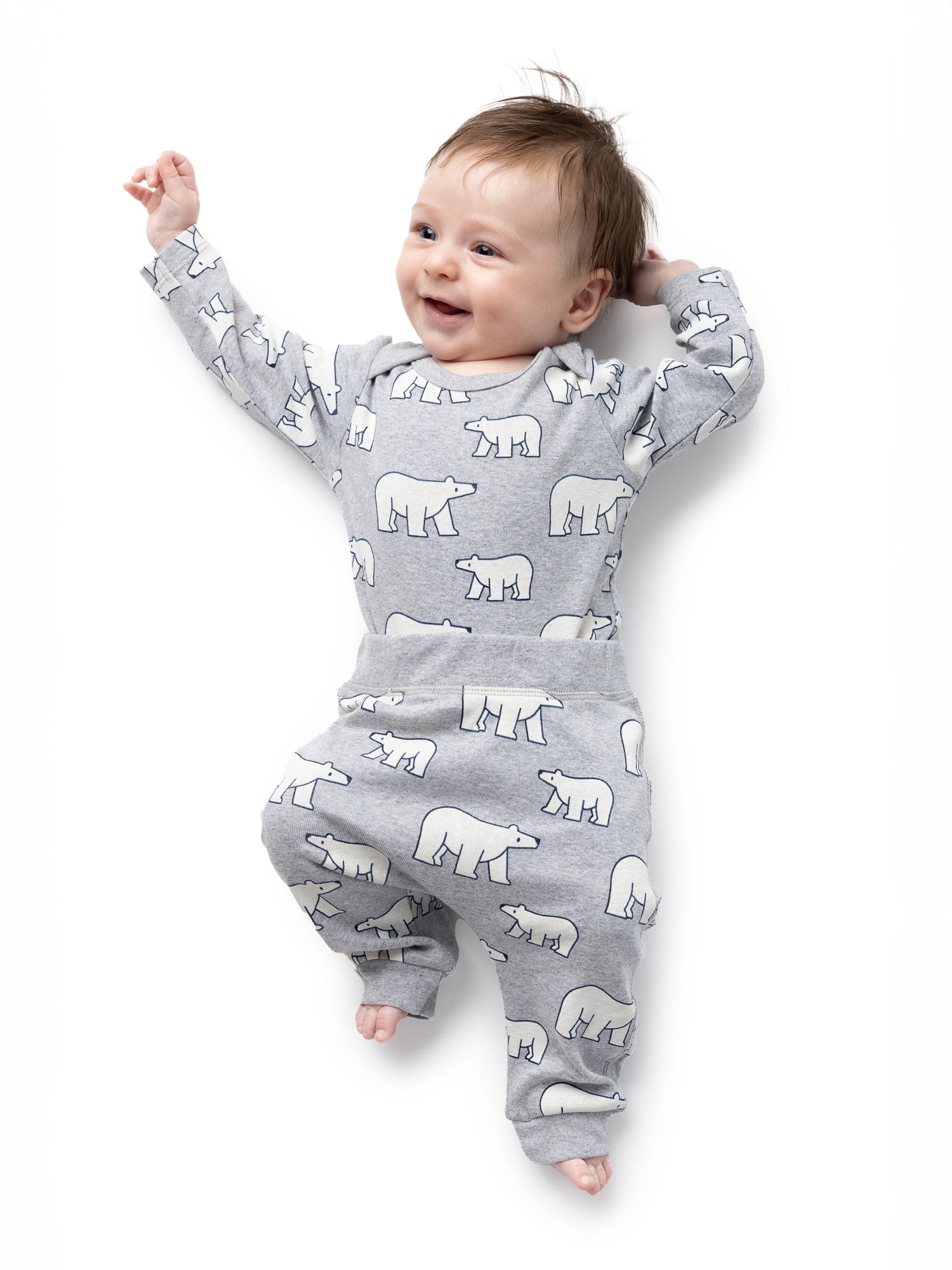 M+A by Monica + Andy Organic Cotton Baby Gender Neutral First Moves Bodysuit + Groove Pant Set, Sizes Newborn -18 Months