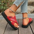 thumbnail image 6 of Womens Dress Sandals, Xunlbb Fashion Women Casual Round Head Comfy Slippers Beach Casual Slipsole Shoes(Red,Size:38), 6 of 9