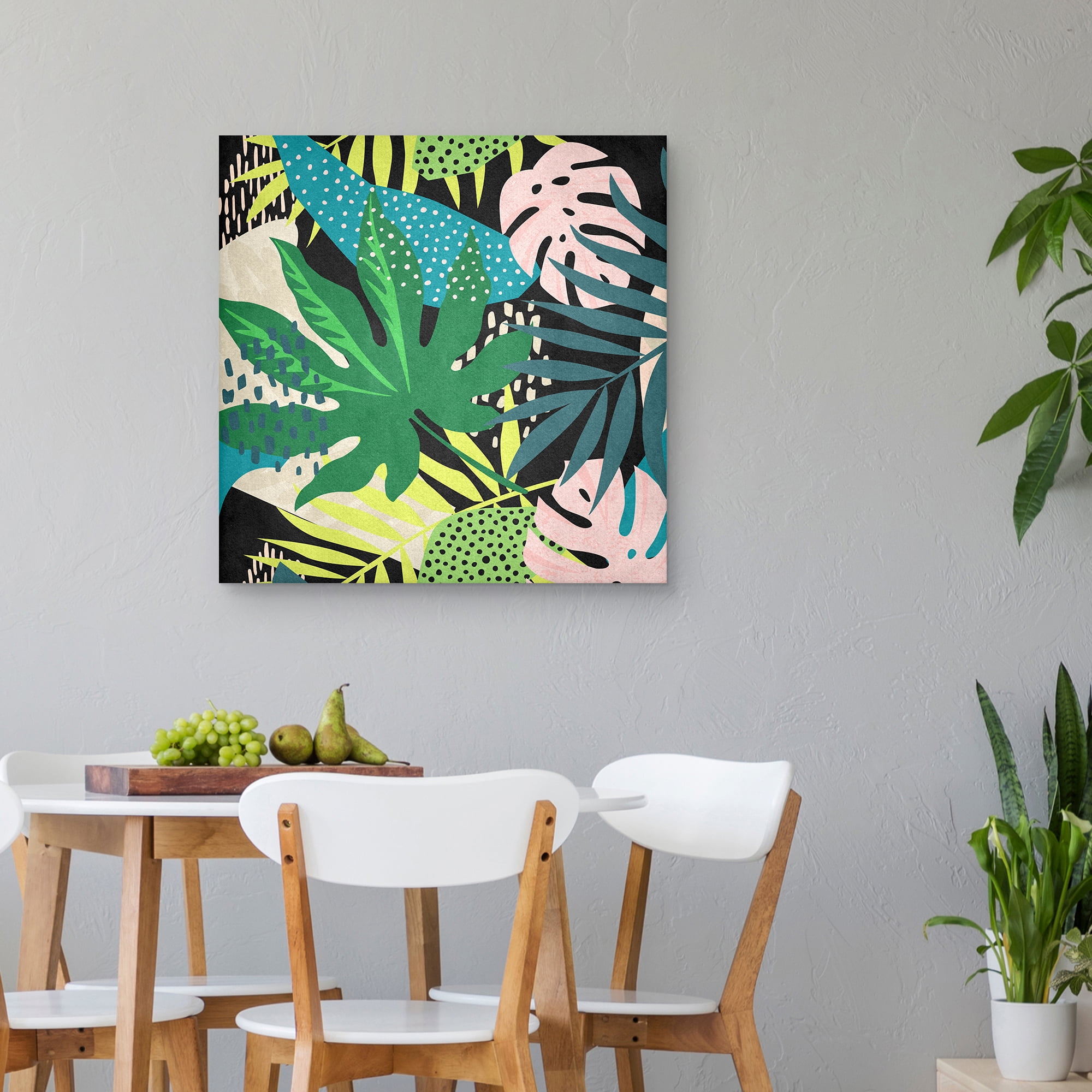 Masterpiece Art Gallery Graphic Tropics Plants Canvas Art Print, 30" x 30", by Nikki Chu