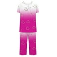 thumbnail image 3 of fatyb Women's Capri Pajama Sets Summer Comfy Short Sleeve Tops and Capris Pants Pjs Sleepwear with Pockets, 3 of 4