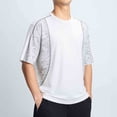 thumbnail image 2 of DeHolifer Men's Swim Shirts Rash Guard Solid Color Short Sleeve Breathable Tees Tops Fishing Tops for Surfing White 5XL, 2 of 8