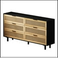 thumbnail image 4 of 59.06"6-Drawers Rattan Storage Cabinet Rattan Drawer,for Bedroom,Living Room, Black (Same SKU:W757132849), 4 of 9