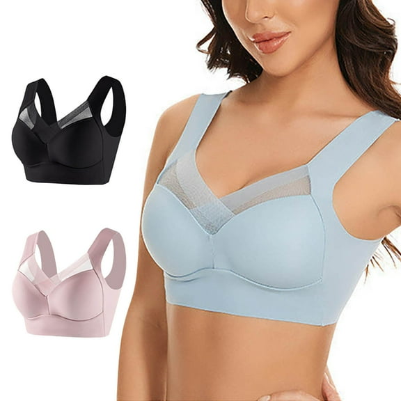 Pxiakgy bras for women Posture Correcting Bra Wireless Push Up Comfort Bra Breathable Deep Cup Bra Ergonomic Posture Bras for Women E L