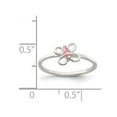 thumbnail image 2 of 925 Sterling Silver Polished Pink Cubic Zirconia Butterfly Angel Wings Ring Size 4 6mm Wide Ring for Women, 2 of 2