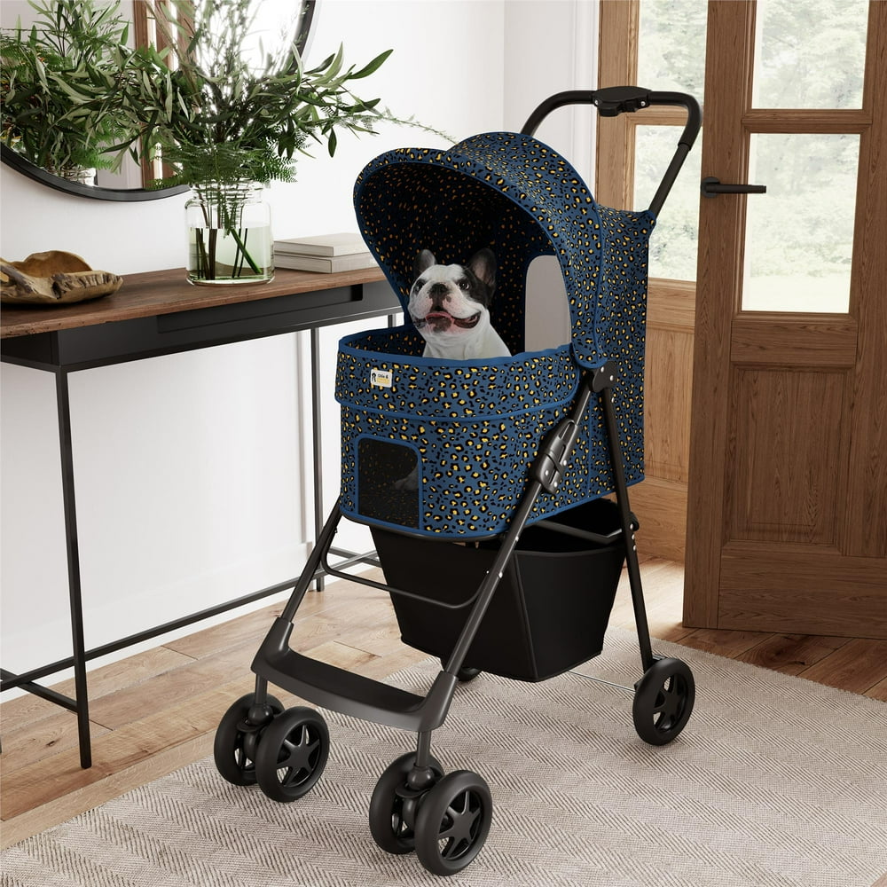 Ollie & Hutch Kaya Pet Stroller for Small Dogs, NoZip, Navy Blue