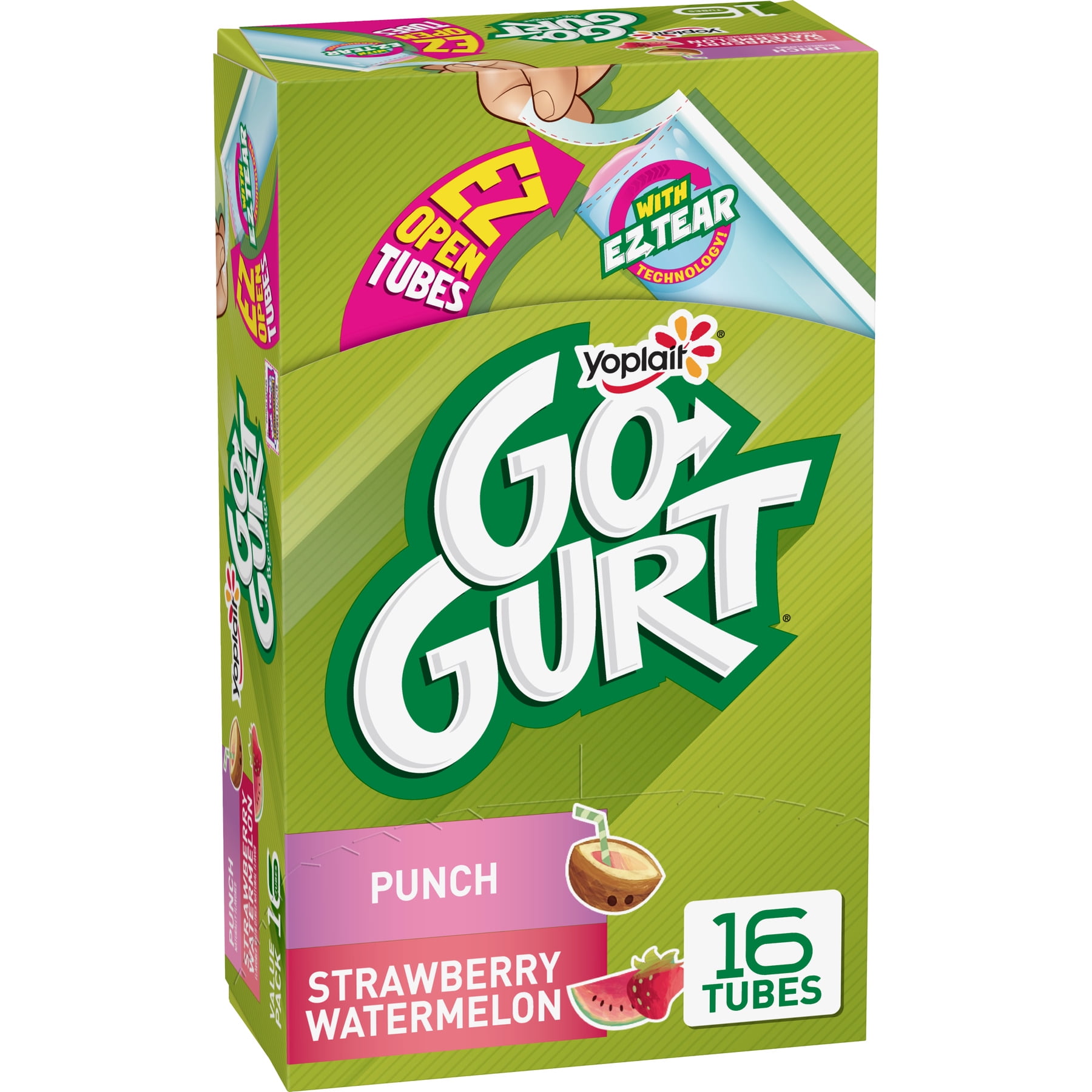Yoplait Go-Gurt Kids Yogurt, Punch/Strawberry Watermelon 16ct. 