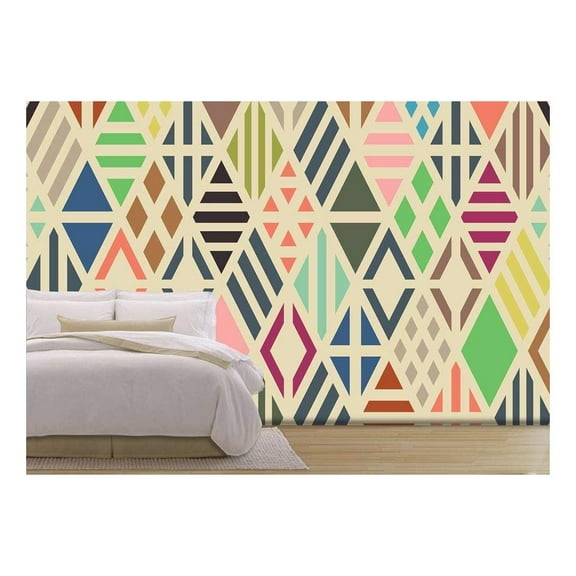 wall26 - Rhombuses Seamless Pattern. Geometric Background. - Removable Wall Mural | Self-Adhesive Large Wallpaper - 100x144 inches