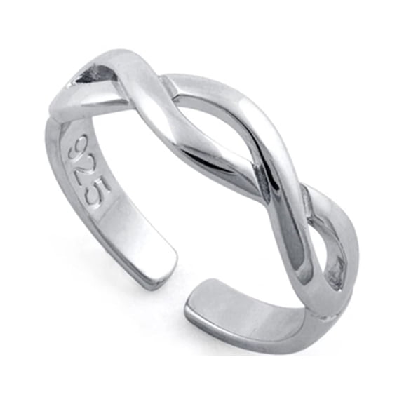 Mooneye 925 Sterling Silver Oxidized Platinum Plated Infinity Sign Adjustable Women Wedding Ring
