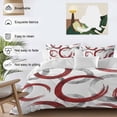 thumbnail image 3 of 3 Piece Red Grey Duvet Cover Set Queen Size,Microfiber Comforter/Quilt Cover with Corner Ties and 2 Pillowcases,Geometric Circle Modern Abstract Simple Art All Season Soft Bedding with Zipper Closure, 3 of 8
