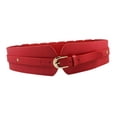 thumbnail image 5 of Women Wide Stretchy Belt PU Leather with Buckle Waist Seal Belt for Jumpsuit Red, 5 of 8