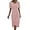 Pink, variant on Womens Boho Floral Dresses V Neck Puff Short Sleeve Colorful Graphic Print Asymmetric Midi Dress Summer