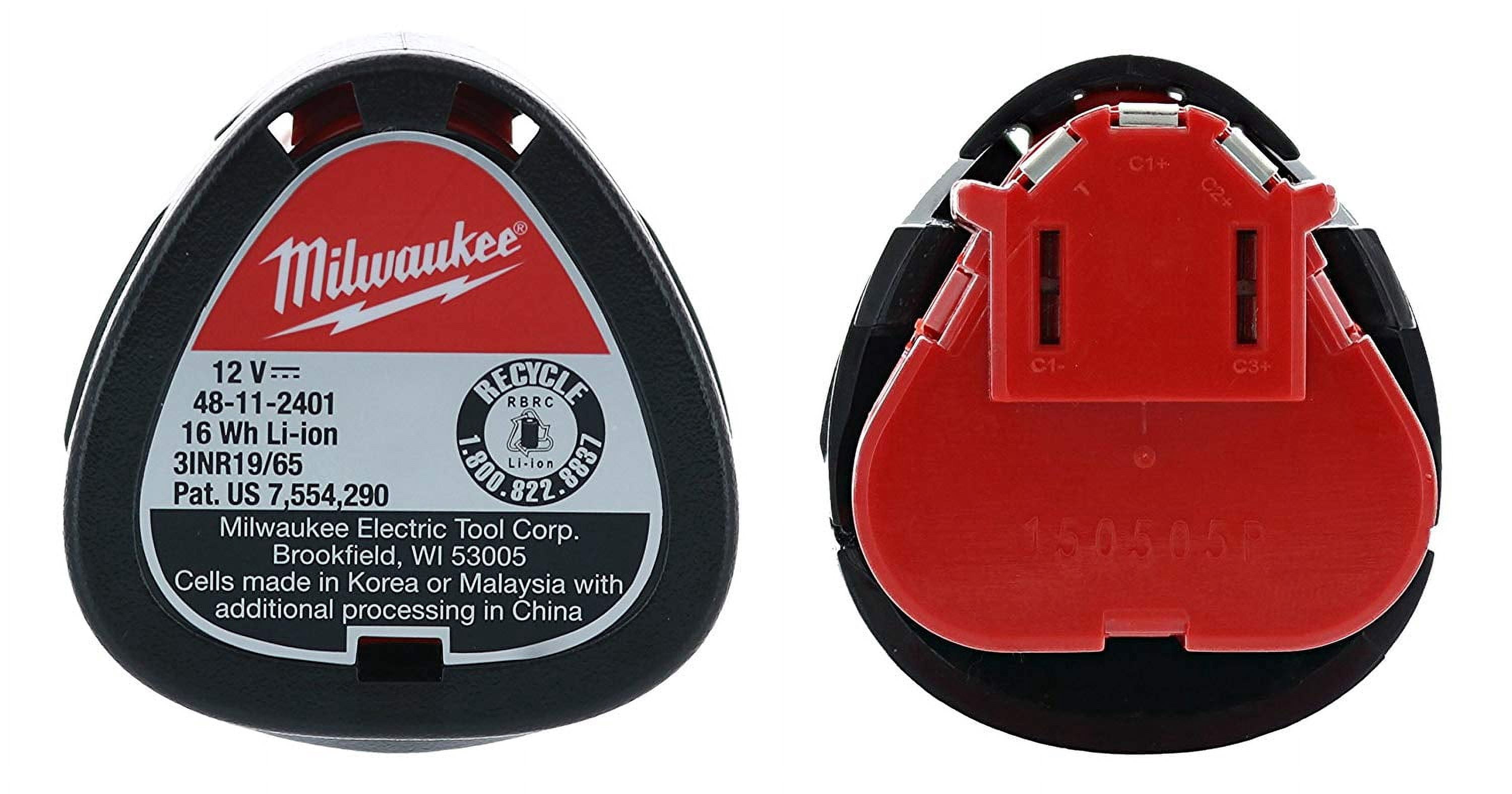 Milwaukee Red Lithium 12V 1.5 Ah Power Tool Battery for Milwaukee M12 Tools, 2 Pack