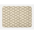 thumbnail image 1 of Animal Bath Mat, Hand Drawn Zentangle Patterned Repetitive Illustration, Plush Bathroom Decor Mat with Non Slip Backing, 29.5" X 17.5", Sepia and Champagne, by Ambesonne, 1 of 2