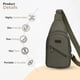 thumbnail image 5 of Mochila de Lona Multifuncional con Puerto de Carga USB y Agujero para Auriculares | Bolsa Ajustable Cruzada para Pecho para Senderismo, Viajes y Trabajo | Gran Capacidad | Unisex | 30x16x6cm | Caqui, 5 of 8