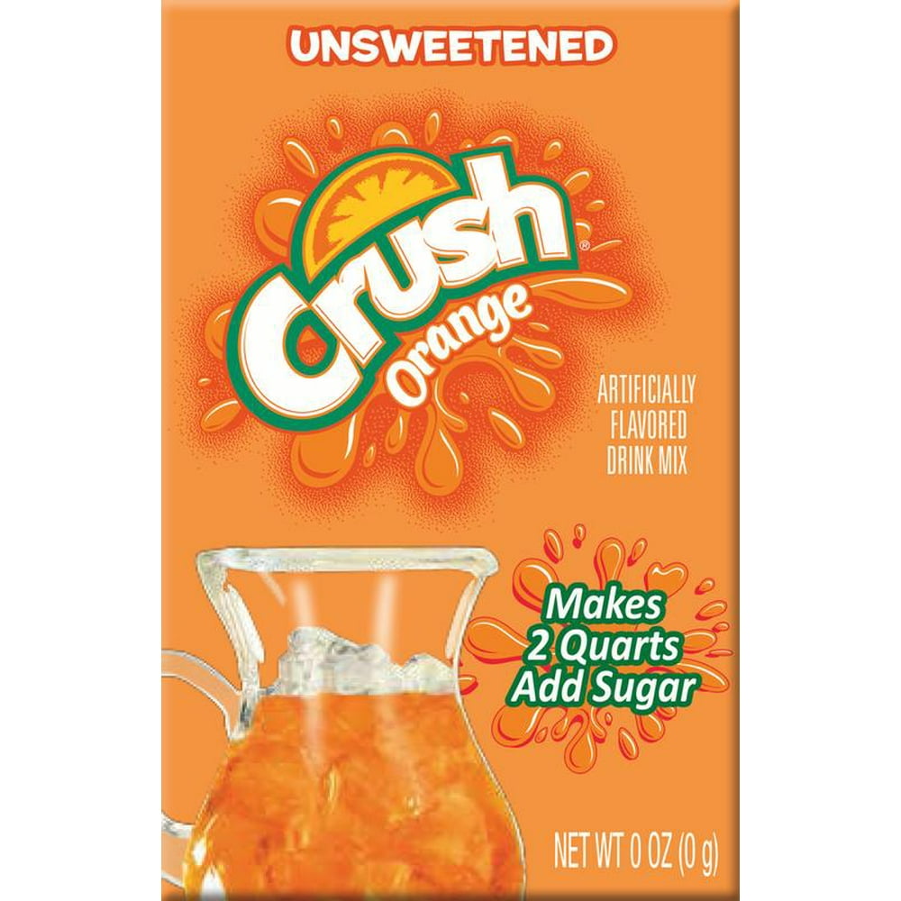 Crush Drink Mixes, Orange, .23 Oz, 36 Envelopes, 3 Boxes