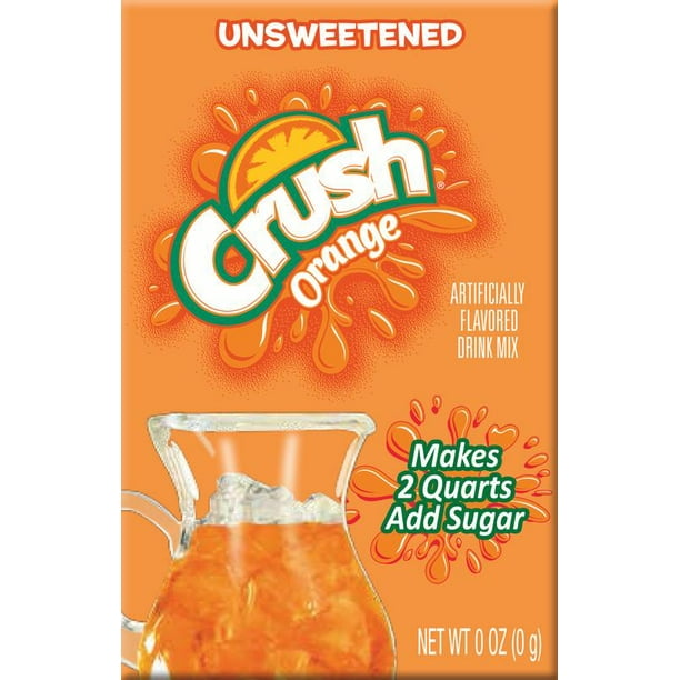 Crush Drink Mixes, Orange, .23 Oz, 36 Envelopes, 3 Boxes