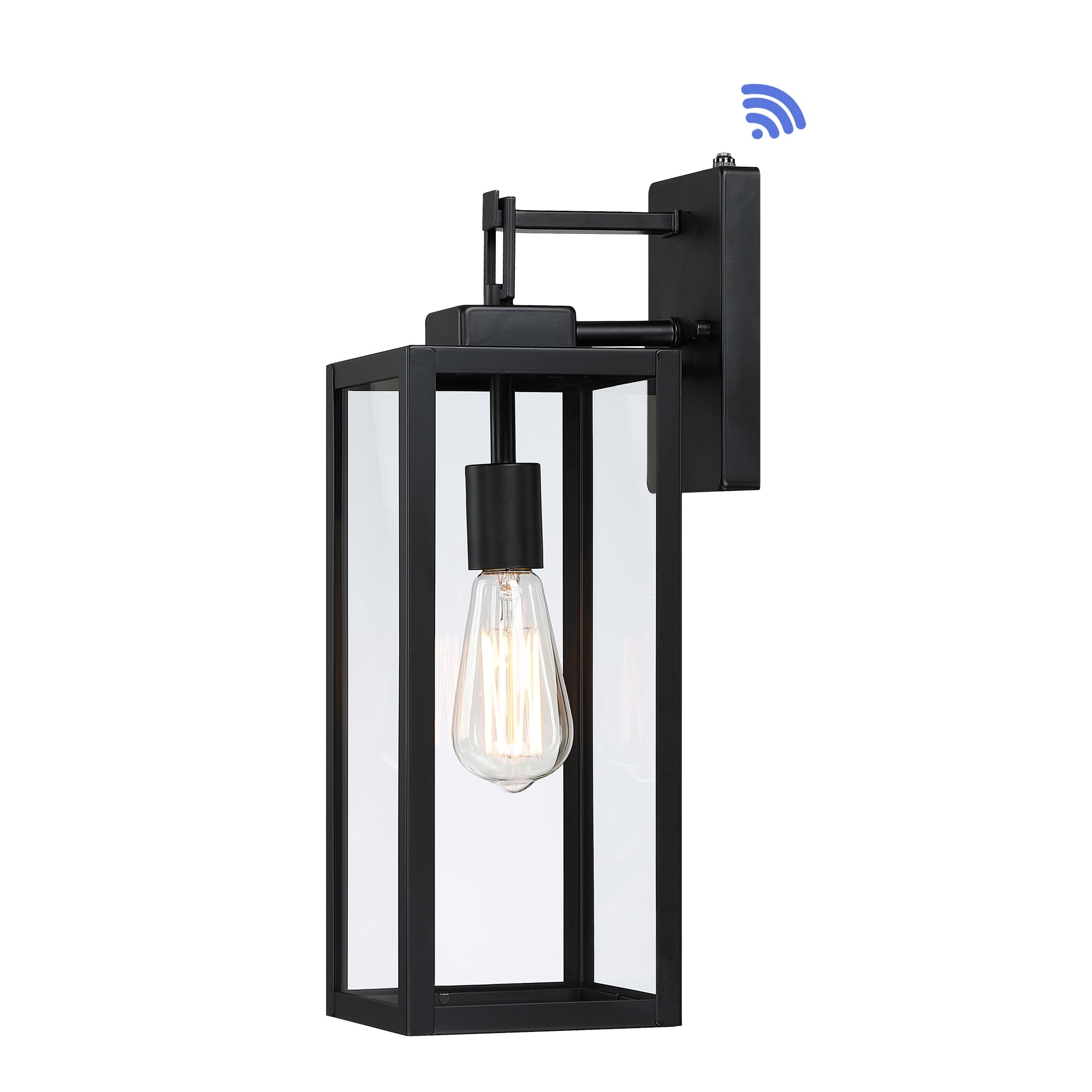 18" Outdoor Wall Light Dusk to Dawn Outdoor Lighting Porch Light Fixture with Clear Glass Shade