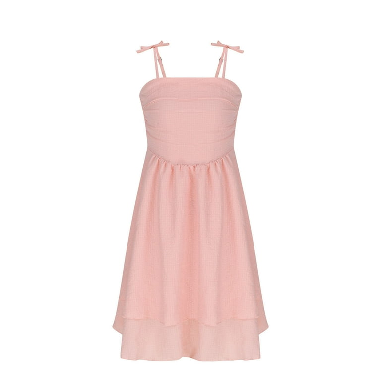 Alkepwun Kids Girl's Smocked Ruched A Line Swing Dress Cute