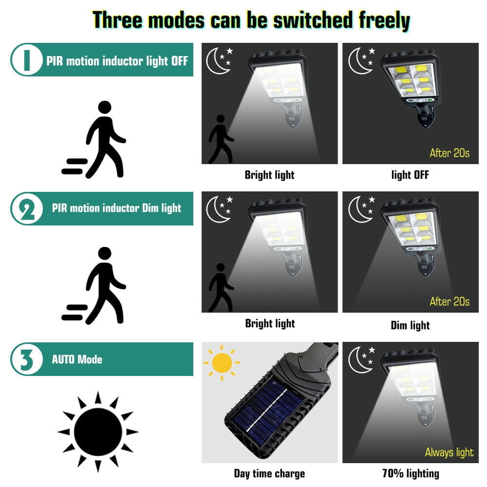 DENGMALL 600W LED Solar Street Lights Outdoor, Dusk to Dawn