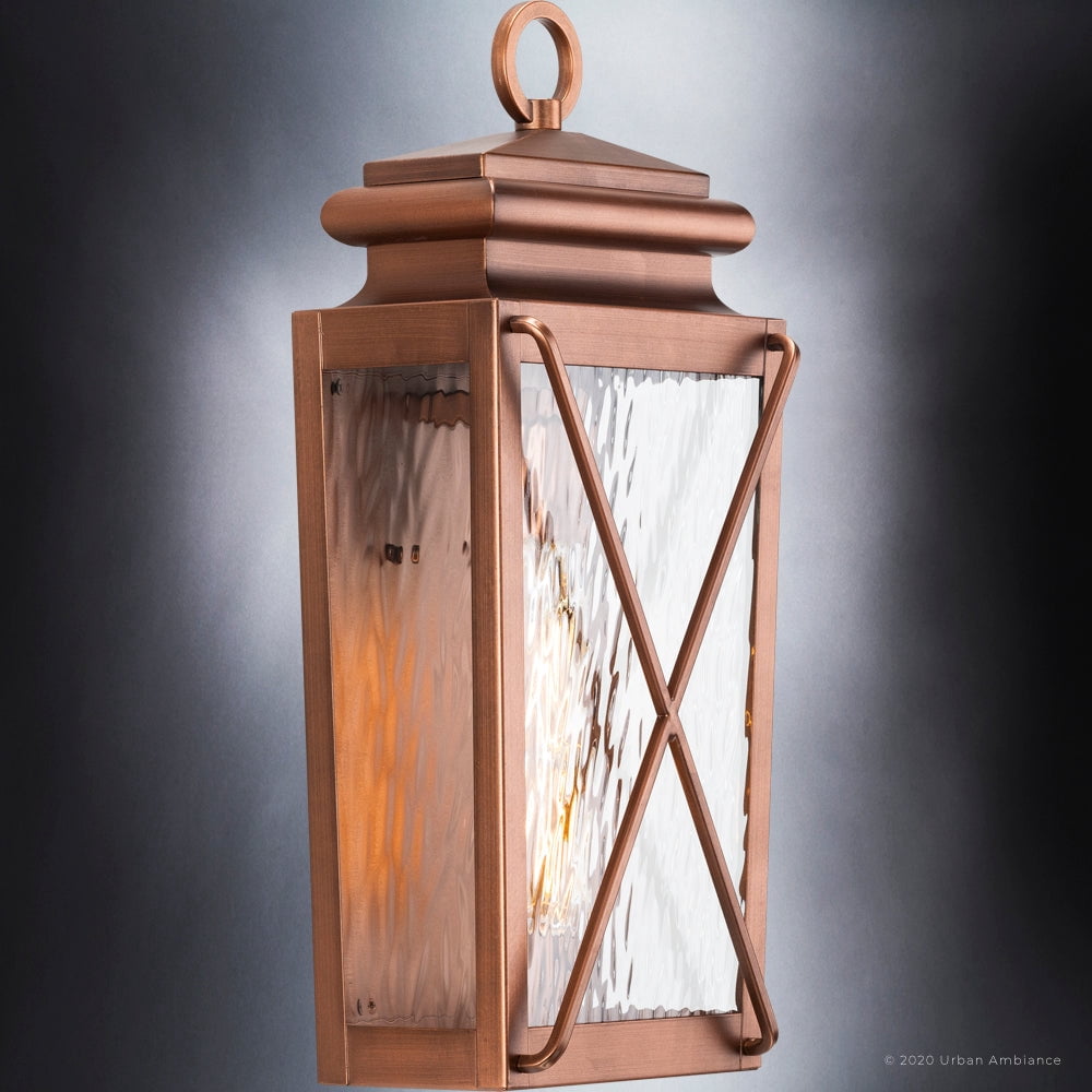 Luxury Vintage Wall Sconce, 17.875H x 8W, with Transitional Style, Antique Copper, UHP1410 by Urban Ambiance