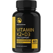 Nobi Nutrition Vitamin D3 K2 with Bioperine | Support Immunity, Bones, Heart & Teeth, D3K2 Capsules 60 ct