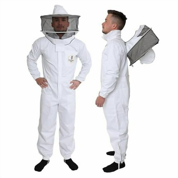Costume d'Abeille Professionnel pour Hommes et Femmes, Costume d'Apiculture avec Capuche Ronde Ventilée, 100 % Coton, Costume d'Apiculteur Multi-Tailles, Costume d'Abeille pour Adultes, Tenue d'Abeille pour Hobbyistes, Gardiens de Jardin et Commerciaux - TG