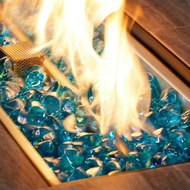 Sparkling Blue Fire Glass 15 Pounds, How To Clean Fire Pit Glass Rocks
