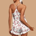 thumbnail image 6 of DeHolifer Pajamas Sets for Women Cute Floral Printed V-Neck Tank Top and Shorts Soft 2 Piece Lounge Set White S, 6 of 8