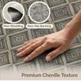 thumbnail image 6 of ODIKA 8'x10' Washable Area Rug Non-Shedding, Easy Care, Vintage Distressed Geometric Bands Faded Interlocking Abstract Grid Refined for King Size Bedroom Under Bed, Master Suite, 6 of 7