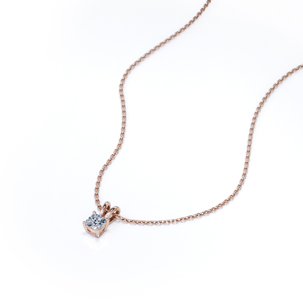 14k Rose Gold 0.34 CTW Diamond Lock Pendant Necklace - Sindur Style