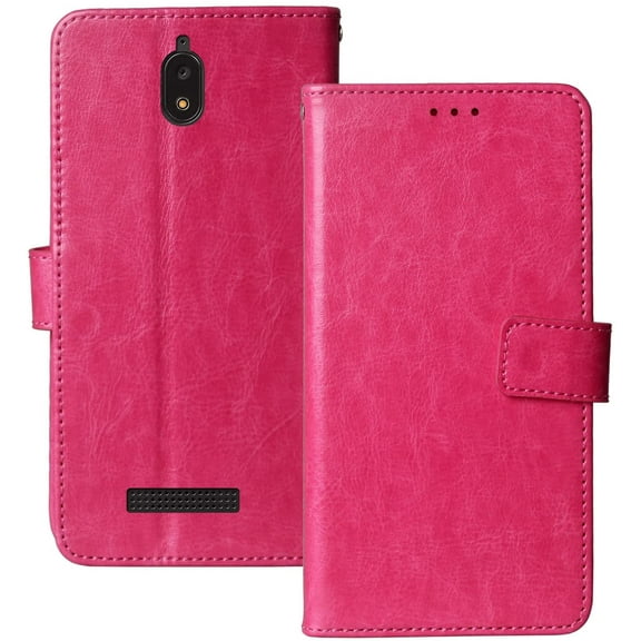 Golden Sheeps Flip Case Compatible for BLU VIEW 2 (B130DL) Magnetic Leather Wallet Pouch Cover Case Card Holder with a Viewing Stand (pink)
