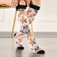 thumbnail image 5 of FORMRS Womens Knee High Socks Casual Long Thick Travel Daily Wear, 1 Pair, Purple Retro Flower, 5 of 6