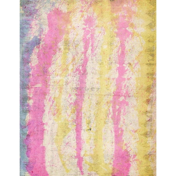 Ahgly Company Indoor Rectangle Abstract Sun Yellow Abstract Area Rugs, 5' x 7'