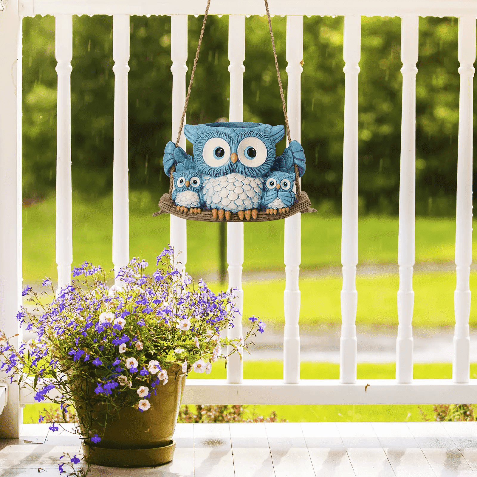 Clearance! Owl Hanging Flower Pot, Owl Shaped Flower Pot for Outdoor Garden Resin Planter Home Decorative Ornament European Style Unique Design