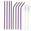 US 8pcs 10.5" Stainless Steel Ultra Long Metal Cocktail Straw + 2 Cleaner Brush