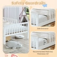 thumbnail image 5 of Twin Size Bed Modern with Headboard Storage 2 Under-Bed Drawers 3-Side Safety Guardrails for Bedroom Space Saving, White, 5 of 18