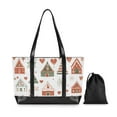thumbnail image 7 of FORMRS Canvas Laptop Tote Bag for Women with 15.6" Computer Compartments Shoulder Handbag, Red Nordic Christmas, 7 of 7