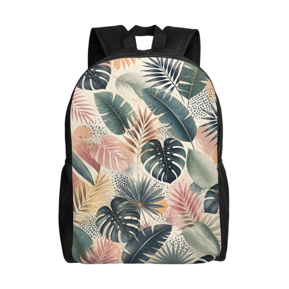Tropical Palm Leaf Backpack Full Front Print Travel Laptop Bag for Men and Women