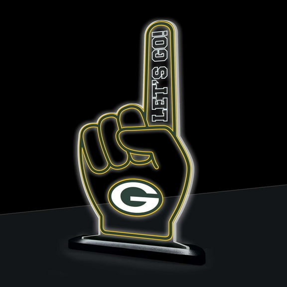 Green Bay Packers 10" LED Tabletop Foam Finger Desklite Sign