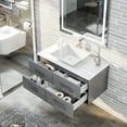 thumbnail image 5 of Totti Wave 36" Gray Modern Bathroom Vanity w/ Super White Man-Made Stone Top & Sink, 5 of 7