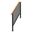 thumbnail image 2 of Hassch Metal Handrails for Outdoor Steps - 3-4 Steps Hand Rails for Concrete/Brick/Wood Steps - Outside Stair Railing - Matte Black, 2 of 7