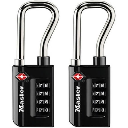 Master Lock TSA Approved 4 Dial Resettable Combination Luggage Lock, 2 pack