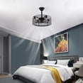 thumbnail image 5 of 20'' Caged Ceiling Fan with Lights Remote Control, Vintage Enclosed Ceiling Fan Lighting Fixture 5-Blade for Bedroom, Dining Room, 5 of 12