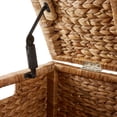 thumbnail image 6 of Casafield 30" Storage Chest with Lid, Handles, Safety Hinge - Cinnamon Brown, Hyacinth Wicker Storage Trunk for Bedroom, Entry Way, Living Room, 6 of 7