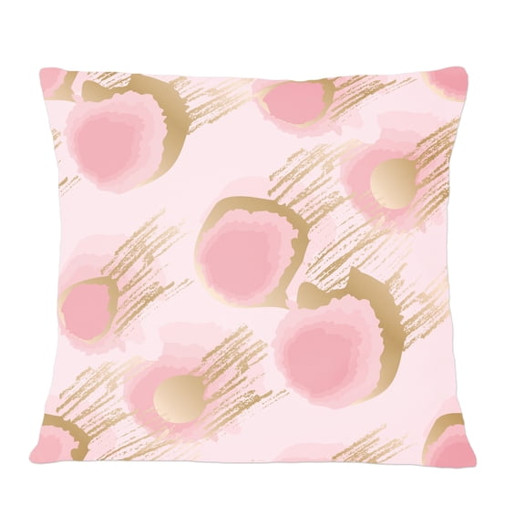 Designart Abstract Flower Design IX' Mid-Century Modern Throw Pillow - 12x20