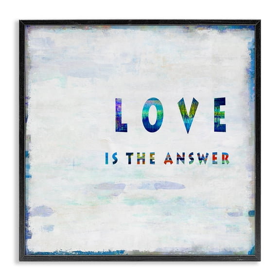Stupell Industries Contemporary Colorful Love is the Answer Black Framed Giclee Art, 12 x 12, by Jamie MacDowell