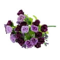 thumbnail image 3 of opvise 1 Bouquet 21 Head Artificial Fake Rose Mothers Day Home Decoration Flower Purple, 3 of 8