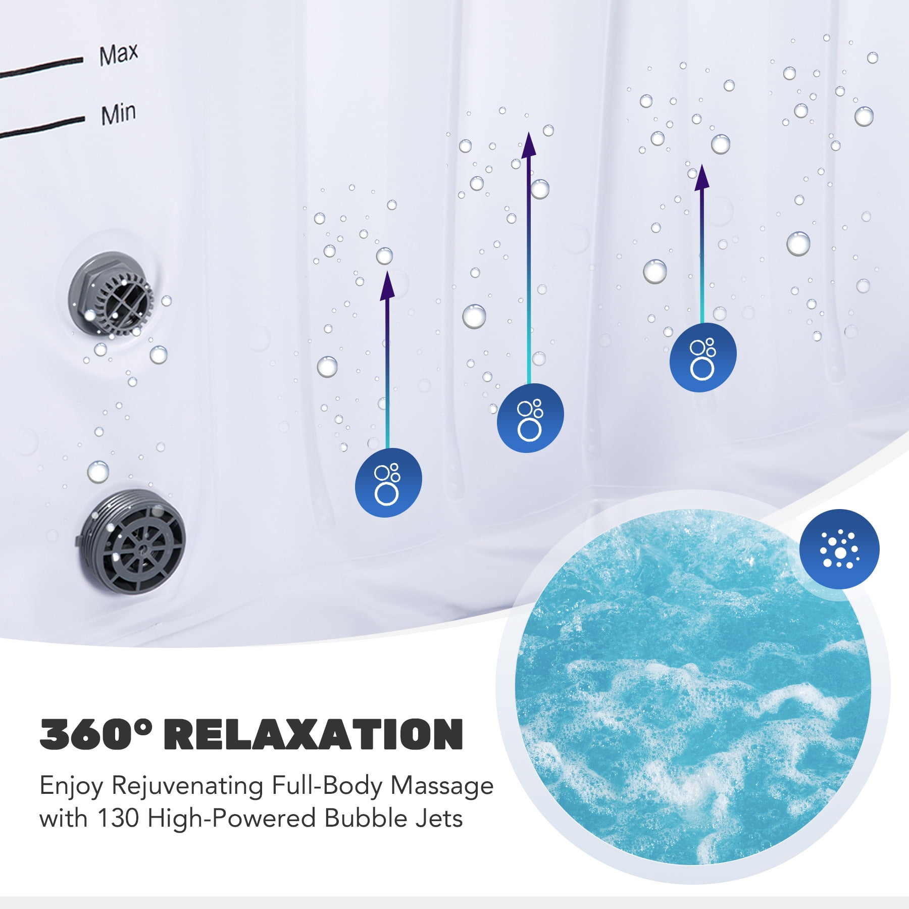 CO-Z 6 Person 7ft Inflatable Hot Tub Pool with Energy Efficient Spa Cover, Massage Jets and All Accessories Teal