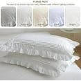 thumbnail image 6 of 100% Cotton White Pillow Shams with Ruffles and Pintucks, Set of 2, Chic Bright Farmhouse Pillowcase, Romantic French Decorative Pillow Cover (White, King), 6 of 10
